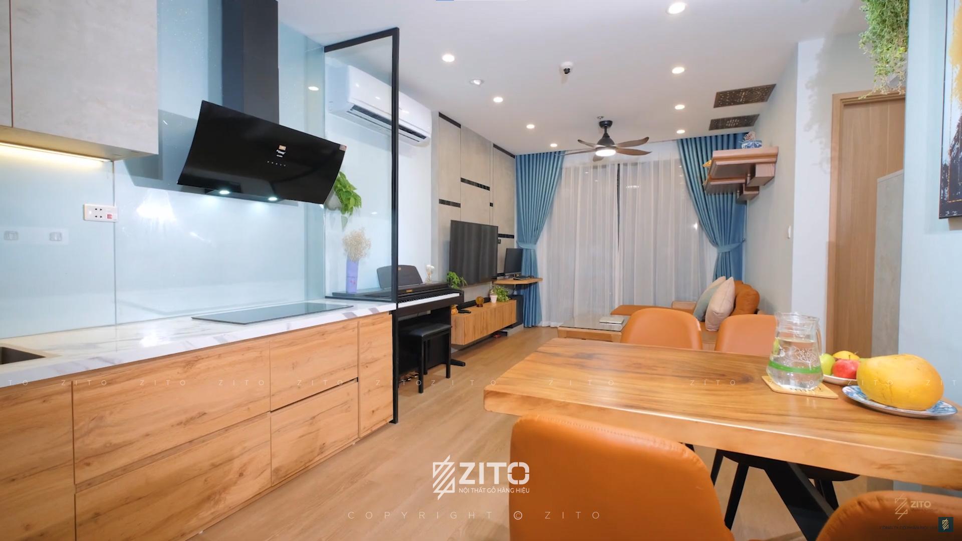 Thực tế thiết kế nội thất chung cư gỗ tự nhiên cao cấp